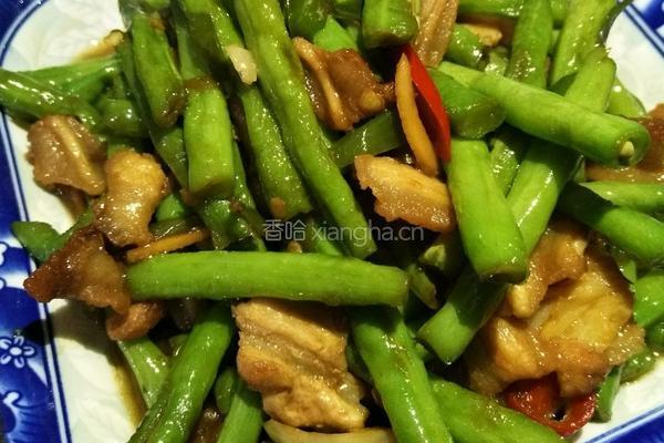 青豆角炒五花肉的做法图解6