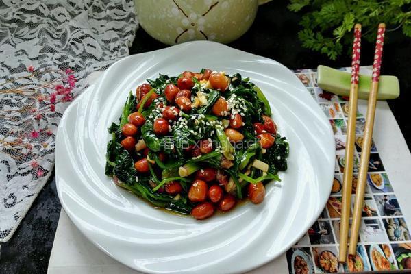 菠菜拌花生米的做法图解8