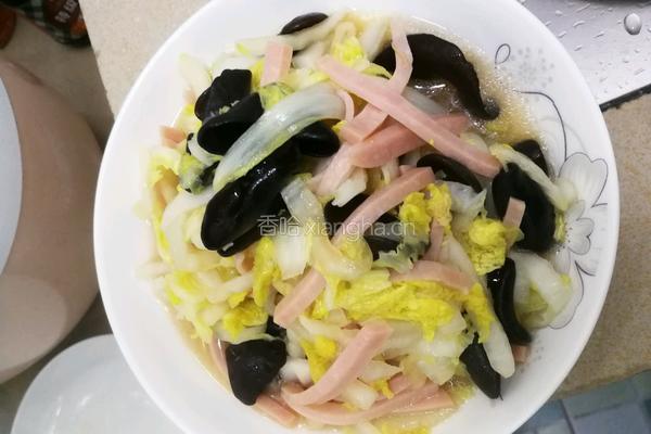 白菜炒木耳的做法图解5