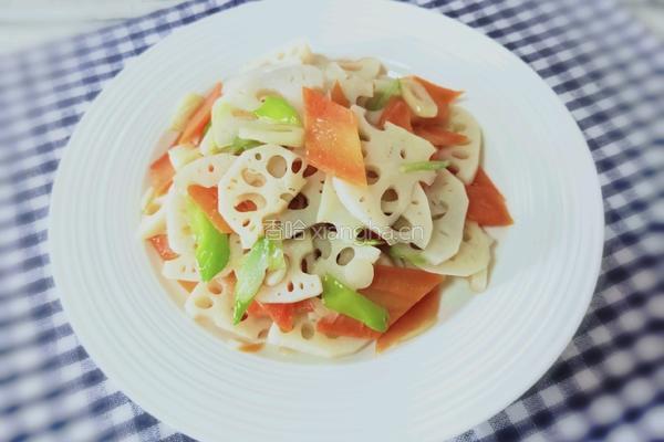 胡萝卜炒藕片的做法图解10