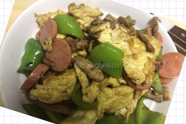 尖椒火腿鸡蛋炒肉的做法图解6
