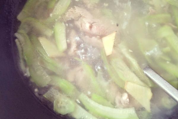 丝瓜粉丝肉片汤的做法图解13