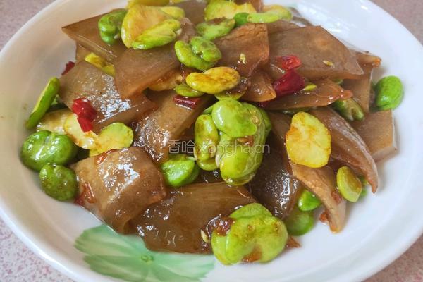 苕粉皮炒蚕豆的做法图解4