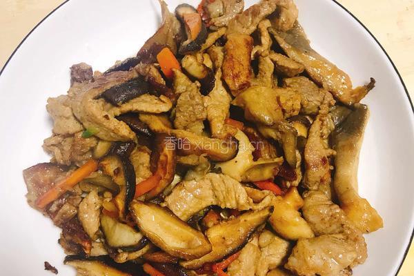 双菇肉片（蘑菇炒肉）