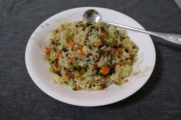 腊肉芥菜炒饭的做法图解9