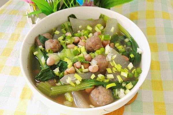 冬瓜青菜花生牛肉丸子汤的做法图解17