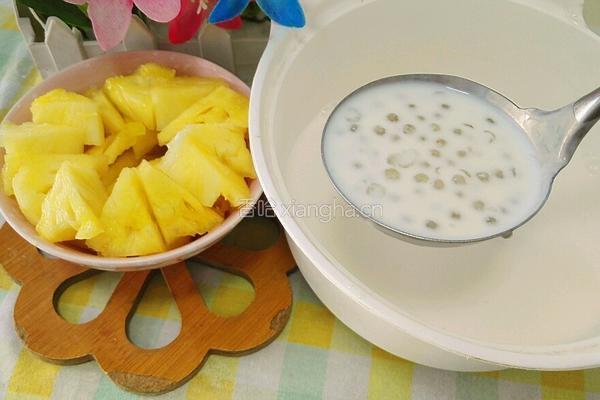 菠萝奶香西米露的做法图解10