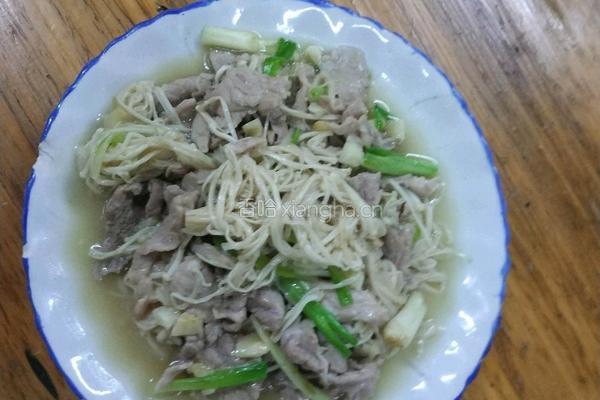 金针菇炒肉片的做法图解6