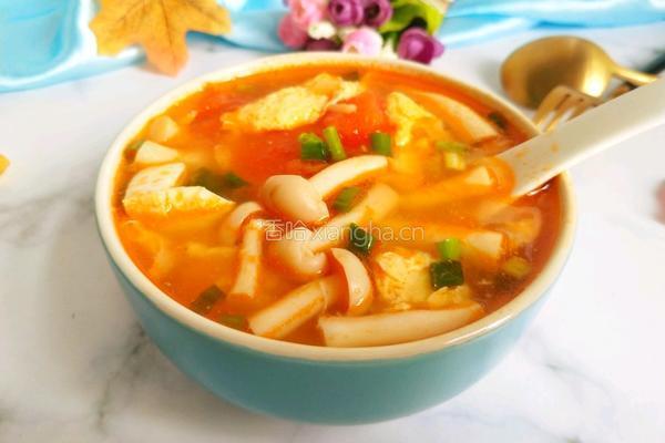 夏日轻食茄汁菌菇豆腐汤的做法图解1