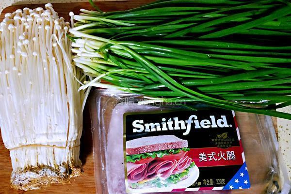 金针菇炒韭菜的做法图解1