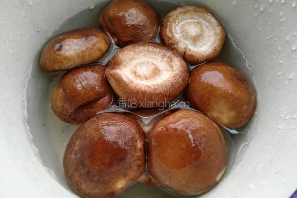 油菜炒香菇的做法图解3