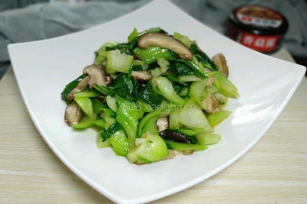 油菜炒香菇的做法图解14