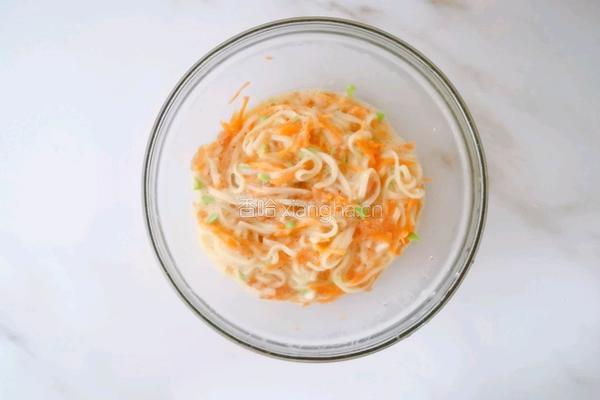11M 杂蔬鸡蛋面条饼 宝宝辅食营养食谱菜谱 的做法图解6