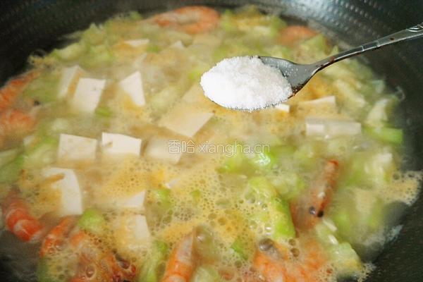 丝瓜鲜虾豆腐羹的做法图解12