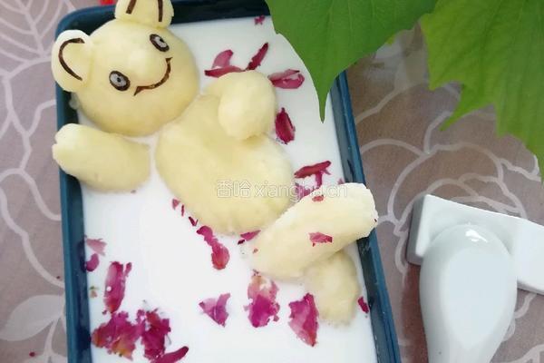 土豆泥泡澡熊 玫瑰牛奶浴的做法图解8