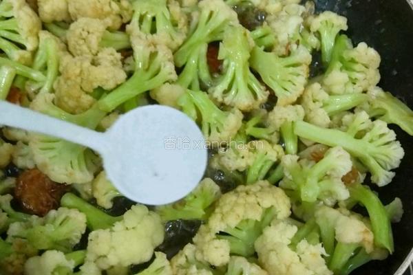 菜花炒干虾仁的做法图解8