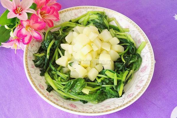 土豆炒菜心的做法图解13