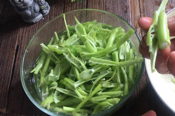 辣椒酱拌空心菜梗（减肥版）的做法图解2