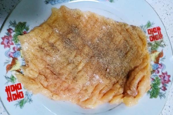 香煎鸡脯肉的做法图解3