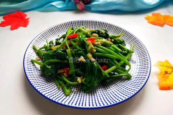 最接地气的抗癌明星菜#蒜蓉炒红薯叶的做法图解8