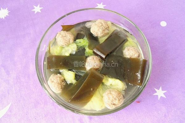 海带白菜牛肉丸子汤的做法图解14