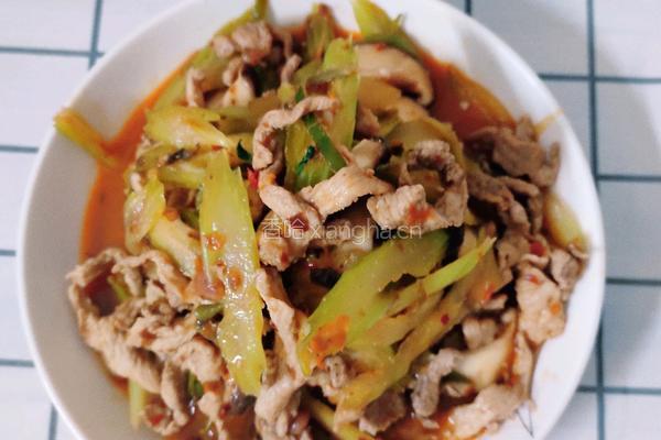 青菜炒瘦肉的做法图解7