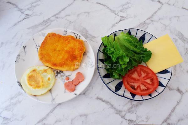 K丅猫米饭鸡排汉堡的做法图解12