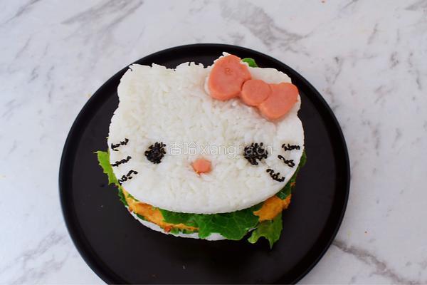 K丅猫米饭鸡排汉堡的做法图解25