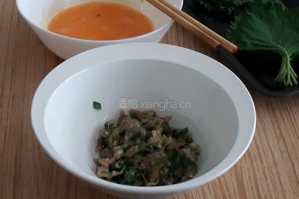 紫苏叶蛋饺的做法图解3
