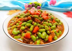 毛豆米炒肉沫