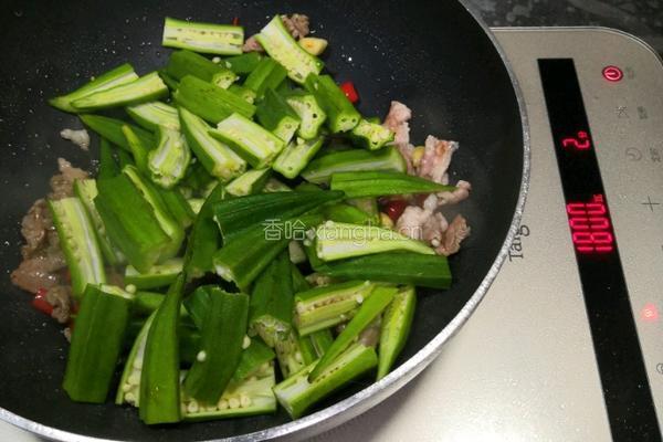 炒秋葵的做法图解3