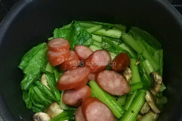 香肠炒小白菜（家常菜）的做法图解5