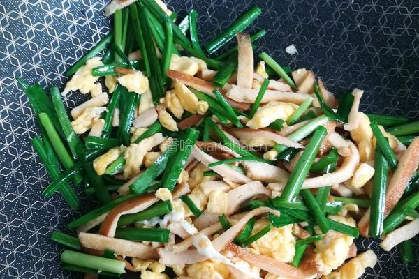 韭菜豆干炒鸡蛋的做法图解4