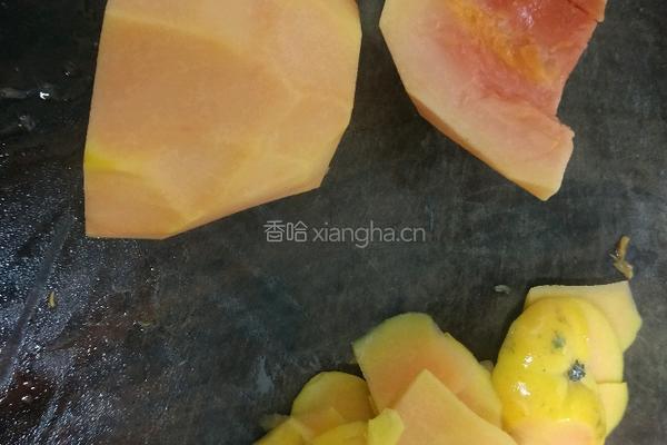 木瓜牛奶果冻的做法图解2