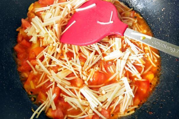 茄汁金针菇炖豆腐的做法图解10