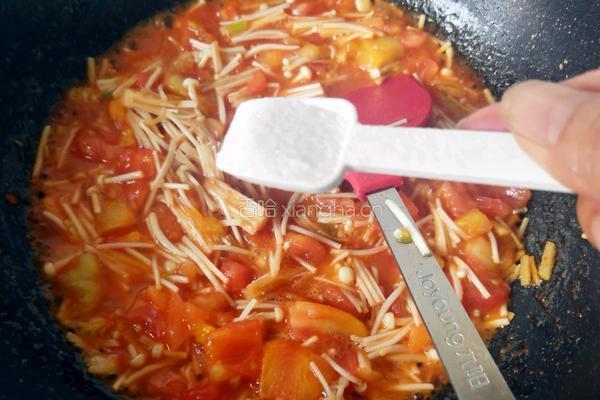 茄汁金针菇炖豆腐的做法图解11