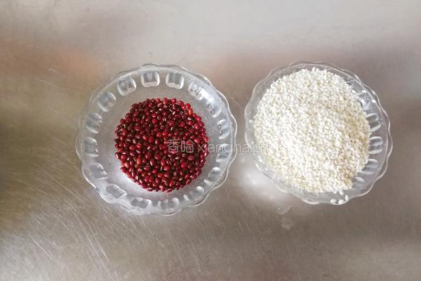 蒸红豆糯米饭的做法图解1