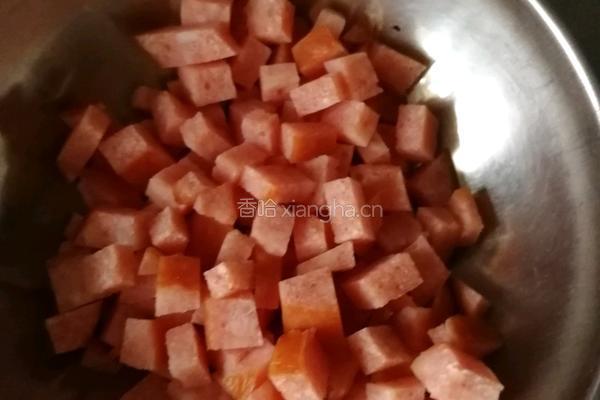 香菇火腿粥的做法图解2
