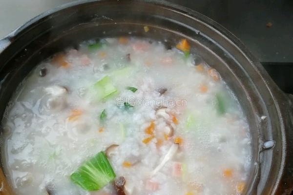 香菇火腿粥的做法图解4