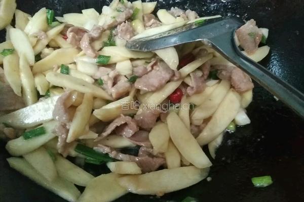 茭白炒肉片的做法图解12
