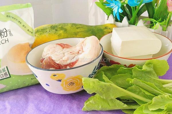 木瓜豆腐圆子汤的做法图解1