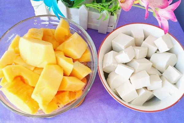 木瓜豆腐圆子汤的做法图解4
