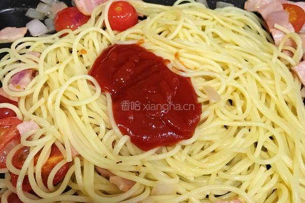培根番茄意面的做法图解5