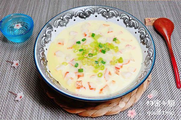 豆浆蟹柳蒸水蛋（经典粤菜）的做法图解15