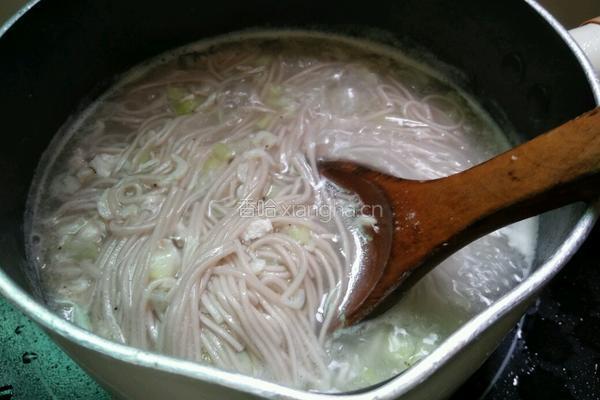 丝瓜肉末虾皮小面的做法图解11