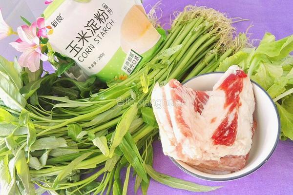 空心菜圆子汤的做法图解1