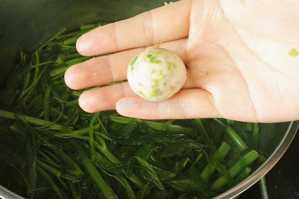 空心菜圆子汤的做法图解10
