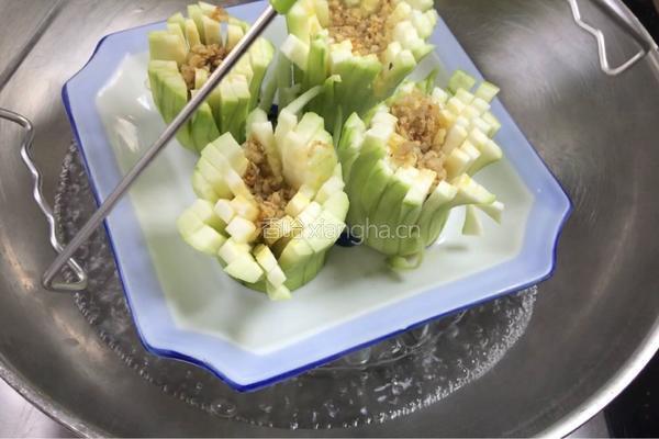 蒜蓉蒸丝瓜的做法图解12