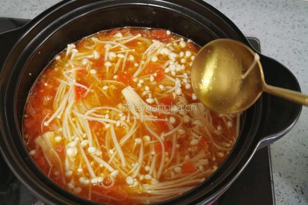 金针菇番茄牛肉煲的做法图解19
