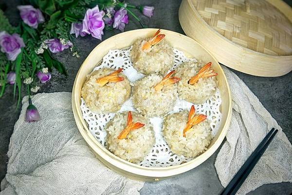 糯米虾仁蒸肉丸的做法图解16